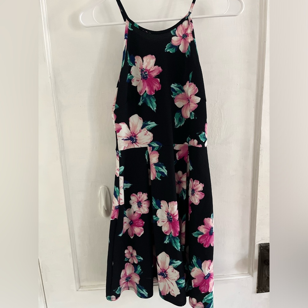 Floral Black and Pink Dress